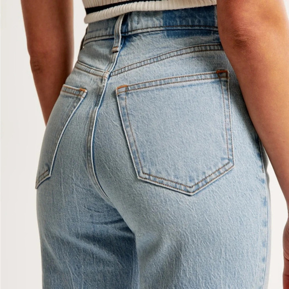 Abercrombie The 90s Straight Ultra High Rise Curve Love Jeans Destroyed Knees 26 - Picture 7 of 10